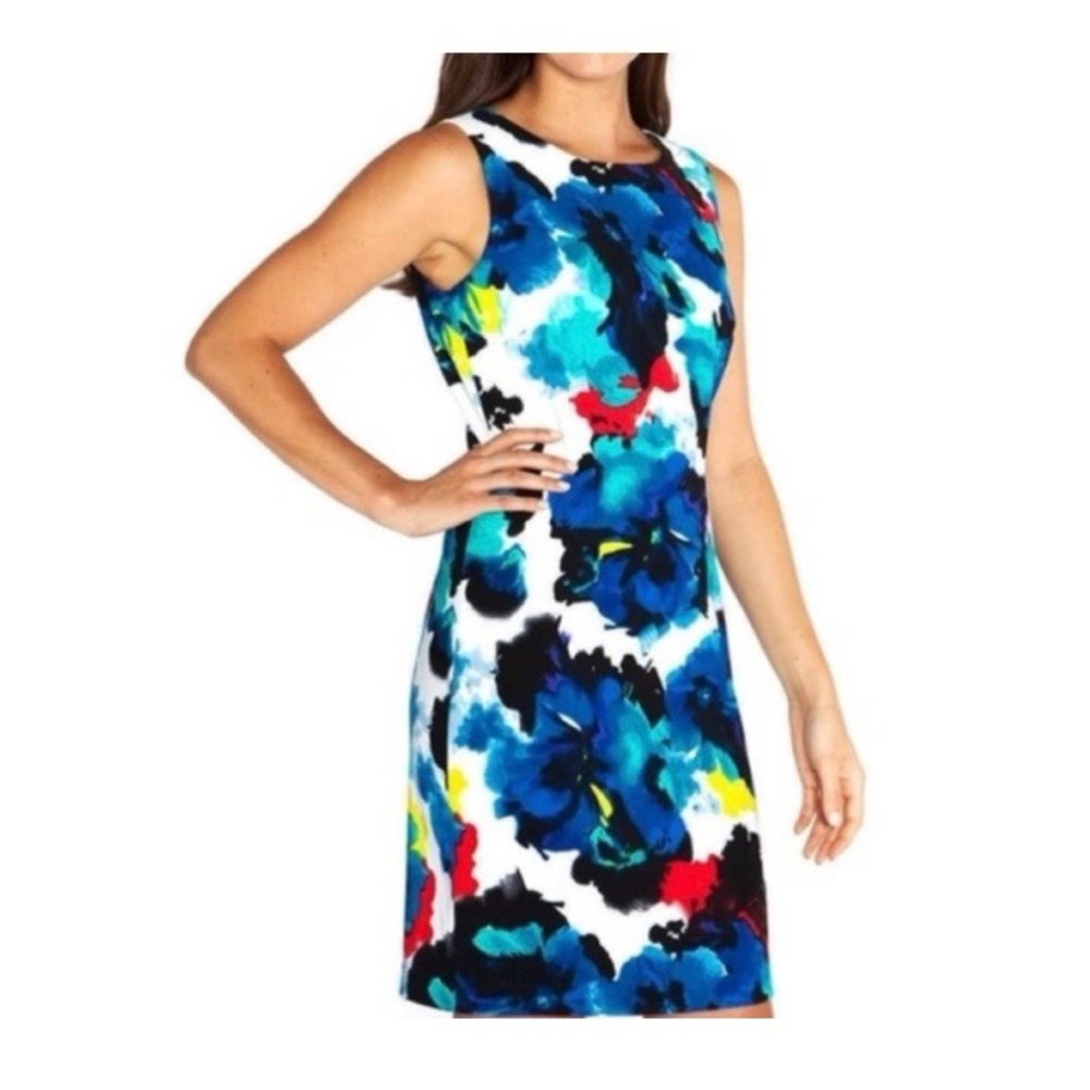 Mario Serrani abstract floral shift dress